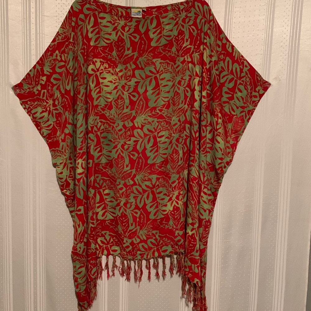 Makai Beach Hawaiian Print Coverup